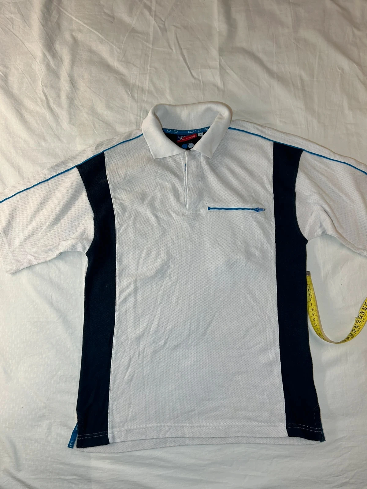 Polo blanc bleu marine kiabi vintage